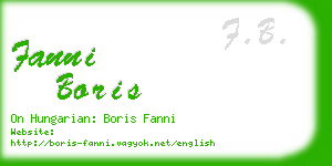 fanni boris business card